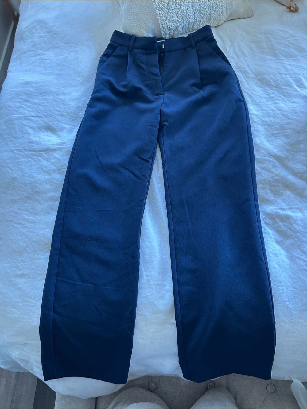 ** New with Tags - Abercrombie & Fitch Navy High-Waist Wide Leg Trousers